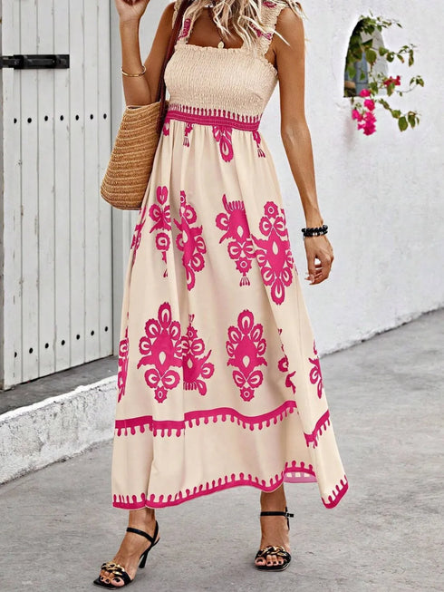 smocked-printed-wide-strap-maxi-dress OhSoStyled - Sophia's Style in Dark Green-23